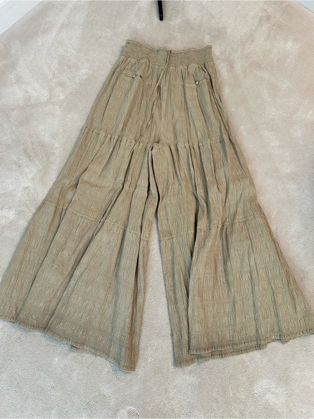 Free People Olive Wide Leg Gauze Pants